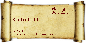 Krein Lili névjegykártya