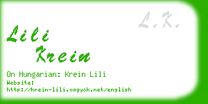 lili krein business card